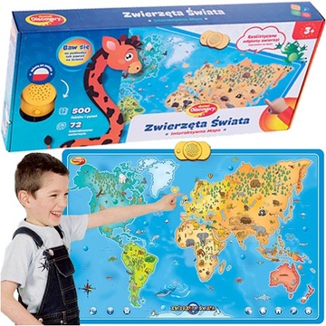 POWYSTAWOWE ZWIERZĘTA ŚWIATA INTERAKTYWNA MAPA DUMEL DISCOVERY