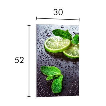 SZKLANA DESKA DO KROJENIA 30x52 Limonka DO KUCHNI