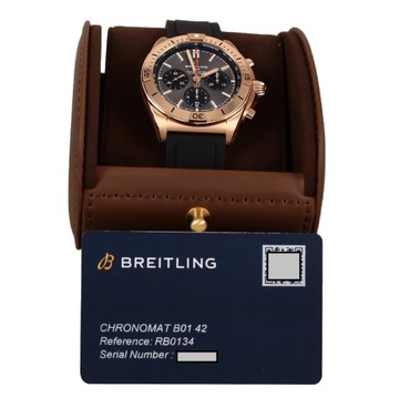 Złoty zegarek Breitling Chronomat B01