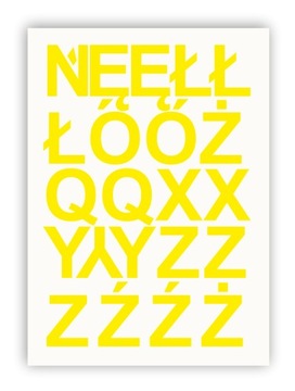 Самоклеящиеся буквы с буквами и цифрами желтого цвета, 50 мм.