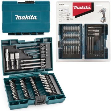 Zestaw bitów wierteł nasadek 38szt. Makita B-54106