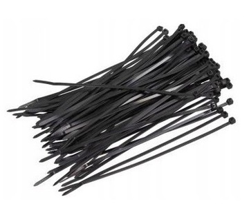 OPASKI ZACISKOWE 160 X 2,5MM CZARNE PLASTIKOWE 100SZT TRYTYTKI