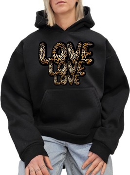 S203 CZARNA HOODIE OVERSIZE LOVE CENTKI XS/S
