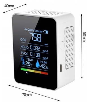 ДАТЧИК КАЧЕСТВА ВОЗДУХА, СЧЕТЧИК CO2, PPM, ВЛАЖНОСТЬ, ТЕМПЕРАТУРА, USB