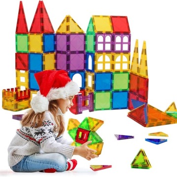 KLOCKI MAGNETYCZNE 3D ZESTAW KONSTRUKCYJNE 34 ELEM