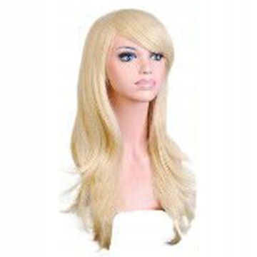 PERUKA JASNY BLOND DŁUGA WŁOSY FALE NATURALNY Z