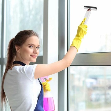 MINI MOP PŁASKI Z WYCISKACZEM DO MYCIA OKIEN PÓŁEK ŚCIĄGACZKA WODY WKŁAD 2x