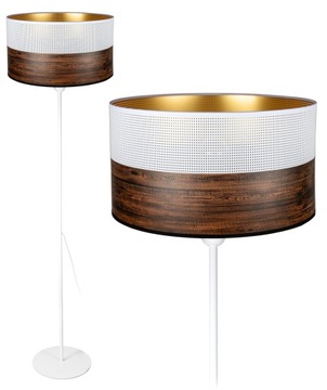 NOWOCZESNA LAMPA STOJĄCA PODŁOGOWA ABAŻUR WENGE 40CM LOFT LED
