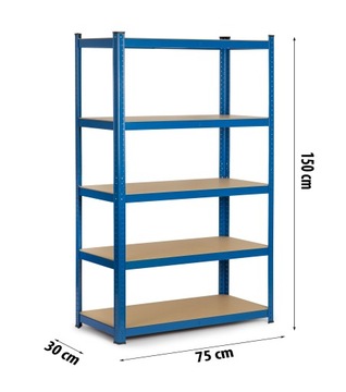 НИЗКИЙ ПРОЧНЫЙ ГАРАЖНЫЙ СТЕЛЛАЖ С 5 ПОЛКАМИ ДЛЯ ИНСТРУМЕНТОВ