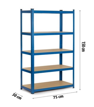 МЕТАЛЛИЧЕСКИЙ СКЛАДСКИЙ СТЕЛЛАЖ 150х75х30см 625кг 2в1