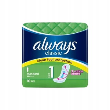 Always Classic Normal bez skrzydełek 10 sztuk