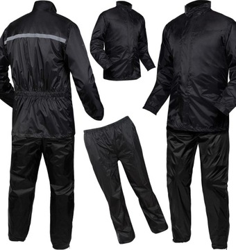 WODOODPORNY CZARNY KOMBINEZON MOTOCYKLOWY LEOSHI PRZECIWDESZCZOWY XL