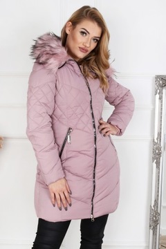 KURTKA DAMSKA PARKA PŁASZCZ PIKOWANA ZIMA Z KAPTUREM CIEPŁA 42 XL 2099