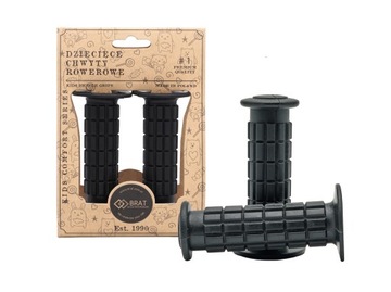 Chwyt rowerowy BMX 105 mm, czarny, zestaw