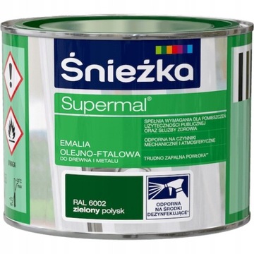 Śnieżka Supermal emalia olejno-ftalowa ZIELONY RAL6002 połysk 0,2L