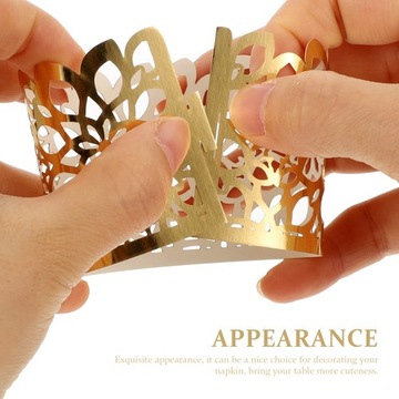 КОЛЬЦО ДЛЯ САЛФЕТОК ЗОЛОТЫЕ КОЛЬЦА НЕЖНЫЕ ЛЕНТЫ 100 ШТ.