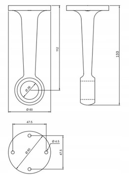 КРОНШТЕЙН ПРОХОДНОГО РАССТОЯНИЯ ДЛЯ ТРУБЫ FI 25 ХРОМ