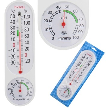 TERMOMETR HIGROMETR WEWNĘTRZNY ZEWNĘTRZNY ŚCIENNY