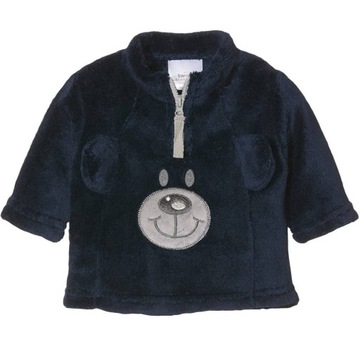 BLUZA SWETER PLUSZOWY MIŚ 6-9 MCY 74 CM NIEBIESKI