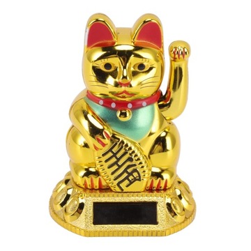 Lucky Cat Waving Arm Solar Light Induction Statue