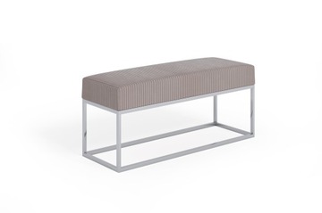 Ławka pufa tapicerowana 2 loft metalowy CHROM stelaż. Tkanina POSO 100cm