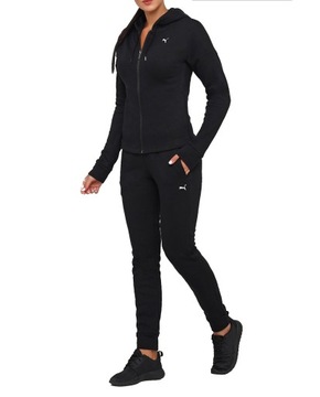2825 KOMPLET DRES DAMSKI PUMA CZARNY BAWEŁNIANY S