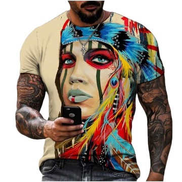 T-SHIRT MĘSKI KOSZULKA 3D Z NADRUKIEM - 20 WZORÓW, L