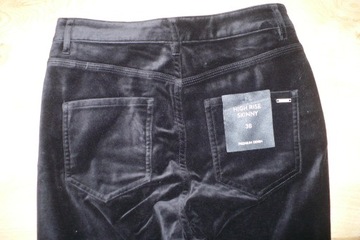 Spodnie Massimo Dutti, r. 36, czarne, welur, nowe, hit!