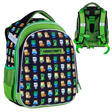 PLECAK SZKOLNY 2 KOMORY MINECRAFT USZTYWNIANY 31 l