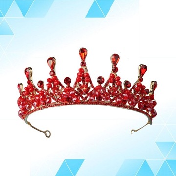 KORONA TIARA PANNY MŁODEJ CZERWONA