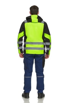 Мужская рабочая куртка CLASSIC VIS со светоотражателями SOFTSHELL с капюшоном / 3XL