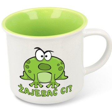 KUBEK RETRO Porcelanowy ŻABA Prezent Wzory +GRATIS