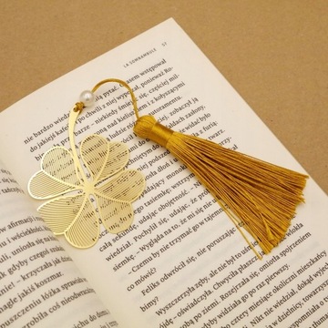 Золотая клеверная ЗАКЛАДКА, КЛЕВЕРНАЯ бахрома