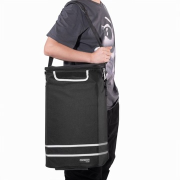 Тележка для покупок Сумка 3в1 на колесах, складная транспортировочная тележка, черная, 56л