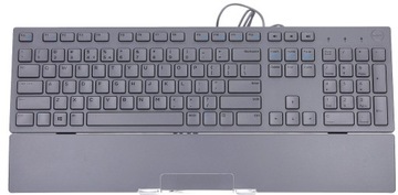 szara klawiatura Dell KB216 USB niska płaska + podkładka pod nadgarstki