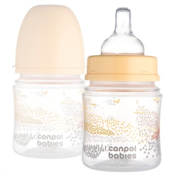 CANPOL BABIES BUTELKA ANTYKOLKOWA EASY START MOUNTAINS 120 ML BEŻOWA 0M+