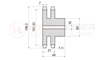 Двойная звездочка 2x25 зубьев 1/2