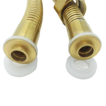 WĄŻ PRYSZNICOWY ROZCIĄGLIWY 150 - 170 cm złoty BEZSKRĘTNY stal GOLD 1,5m