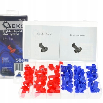 БЫСТРОСОЕДИНИТЕЛЬ ЭЛЕКТРИЧЕСКИЕ РАЗЪЕМЫ РАЗЪЕМНЫЙ КАБЕЛЬ 0,5-2,5 50 шт. НАБОР G02820