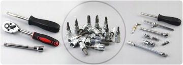 Zestaw Kluczy Nasadowych 1/4 klucze nasadowe grzechotka TORX BITY INBUS 46*