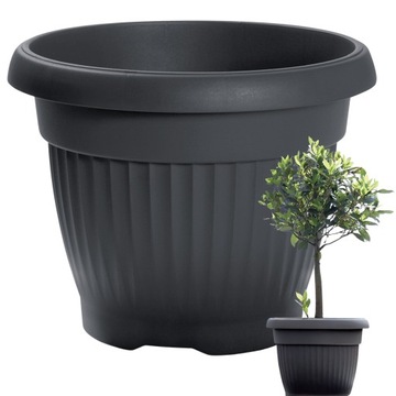 DONICZKA DONICA TERRA OKRĄGŁA ŚREDNICA 40cm DCE40 Antracyt