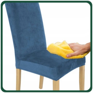 НАБОР ИЗ 6 ШТ. Чехлы НА СТУЛ, БИРЮЗОВЫЙ ВЕЛЮР, ЭЛАСТИК