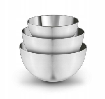 3x METALOWA MISKA KUCHENNA zestaw MISKI NIERDZEWNE
