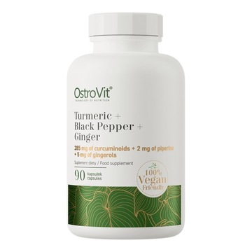 OstroVit Kurkumina + Czarny Pieprz + Imbir VEGE 90 kaps