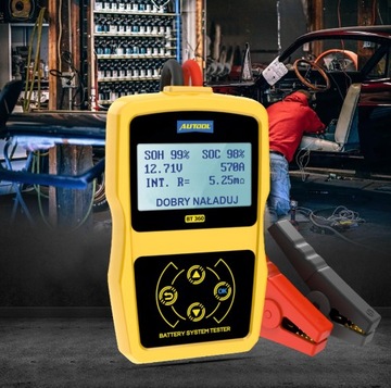 ТЕСТЕР АККУМУЛЯТОРА AUTOOL BT360 + чехол ЯЗЫК PL РУКОВОДСТВО PL + РУЧКА