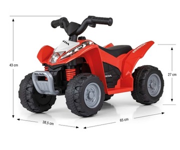 Pojazd na akumulator dla dzieci elektryczny Quad HONDA ATV Red Milly Mally