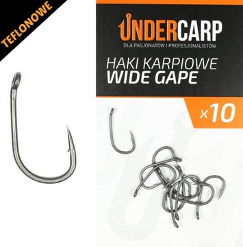 UNDERCARP Teflonowe haki karpiowe WIDE GAPE r.4