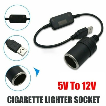 USB-переходник прикуривателя автомобиля 5 В, черный