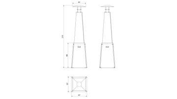 Газовый обогреватель Umbrella BS черный 12 кВт Комплект