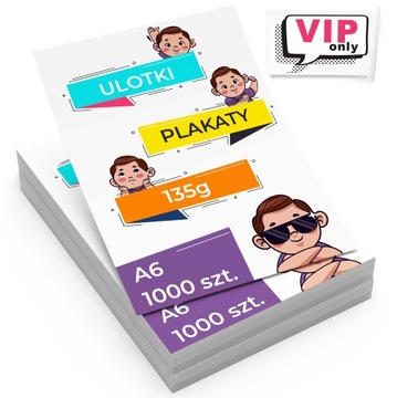 Ulotki A6 1000 szt. DWUSTRONNE Full Kolor 150g - 1 dzień realizacja